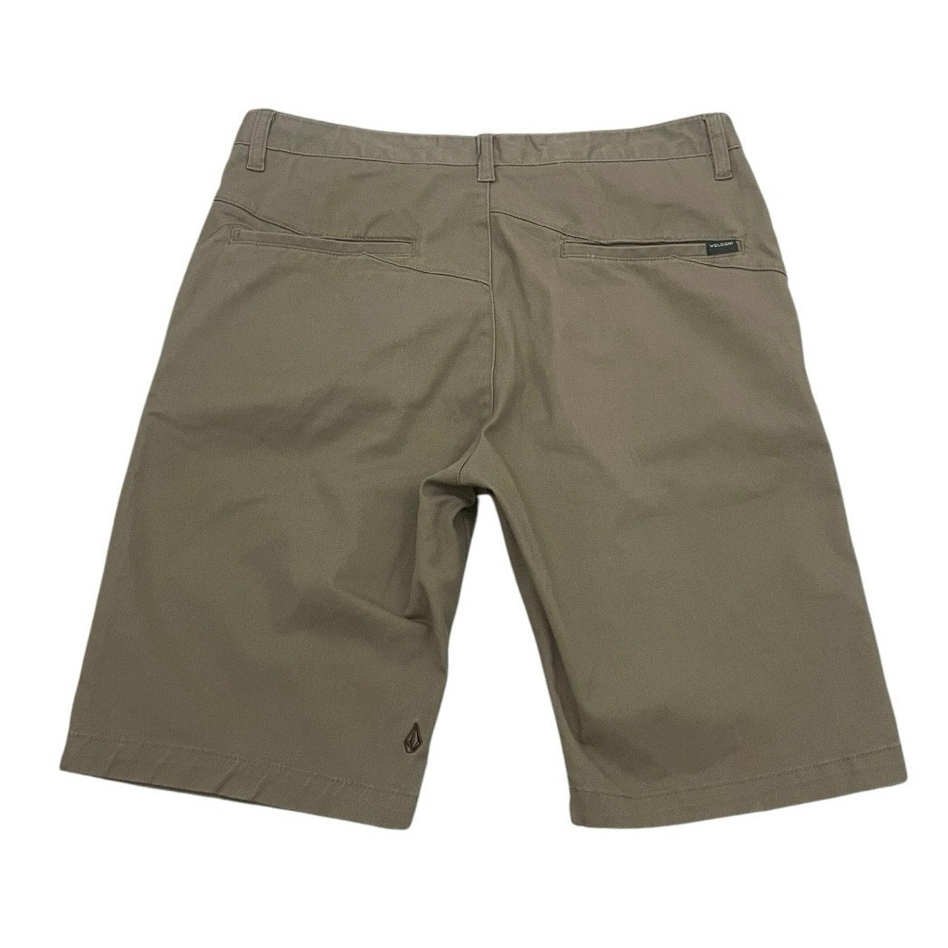 Volcom Mens Khaki Chino Flat Front Shorts