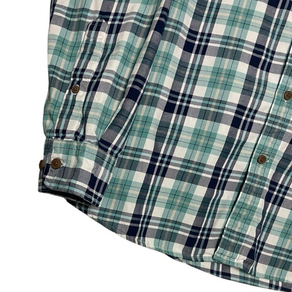 Amazon Essentials Mens Blue Plaid Slim Fit Long Sleeve Button Down Shirt