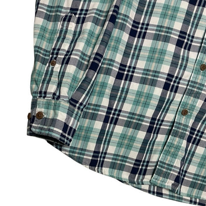 Amazon Essentials Mens Blue Plaid Slim Fit Long Sleeve Button Down Shirt