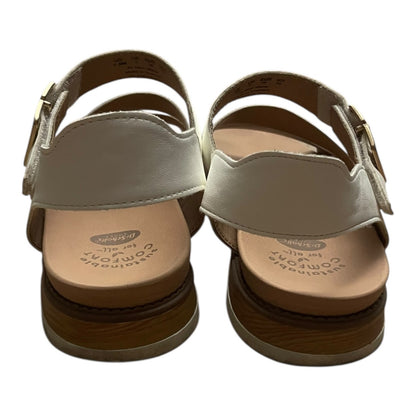 Dr. Scholl's Island Glow White & Beige Faux Leather Strappy Sandals