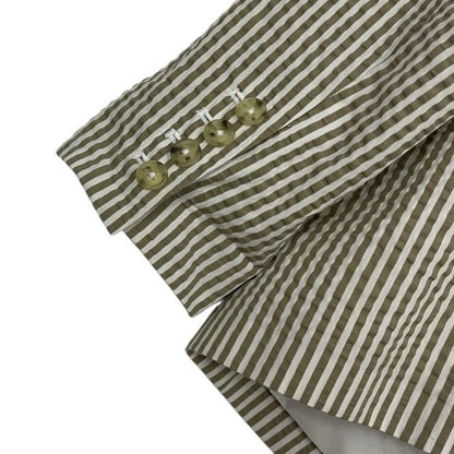 A New Day Beige & White Striped Button Down Blazer