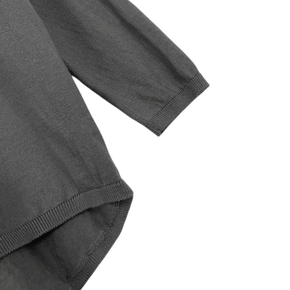 Jarbo Grey Long Sleeve V-Neck Silk & Cashmere Knit Top