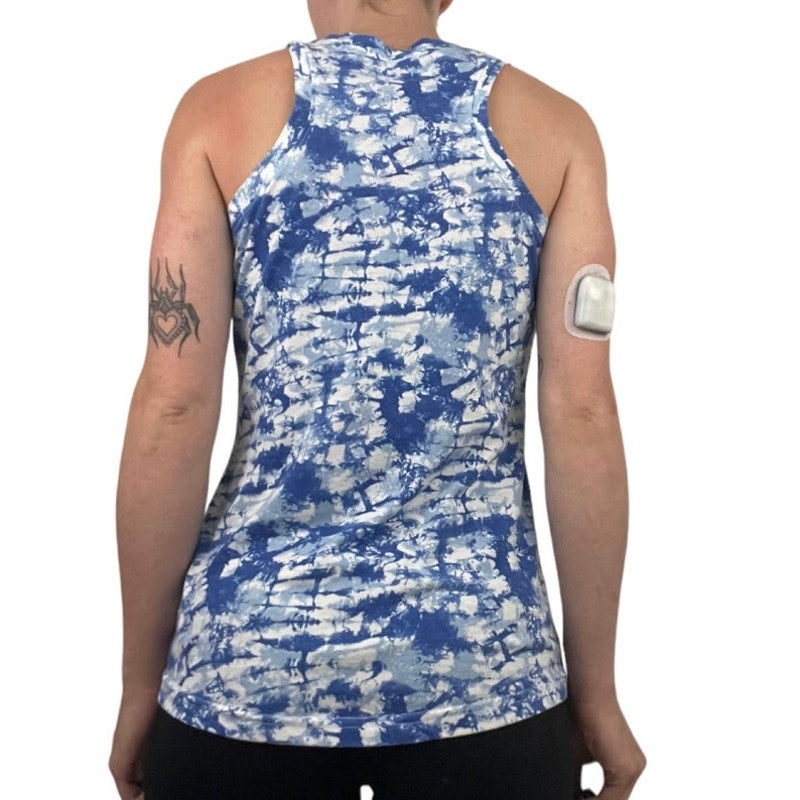 Reebok Soft Blue and White Tie Dye Tank Top