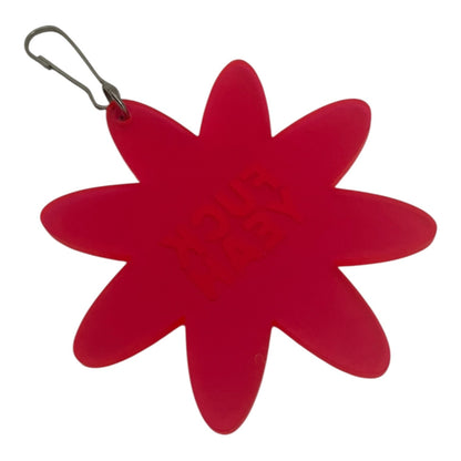 F*CK YEAH Pink Flower Clear Plastic Keychain