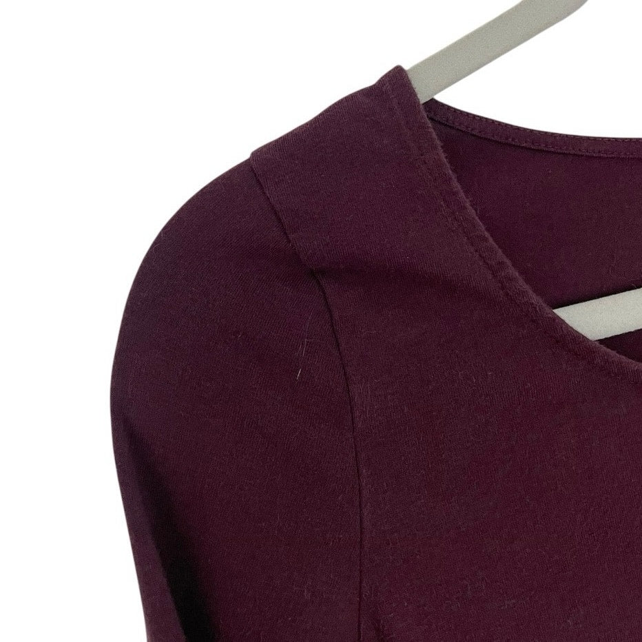 Charlotte Russe Plum Cropped Long Sleeve Top