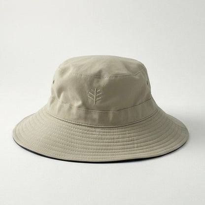 Reversible Navy Blue & Beige Bucket Hat