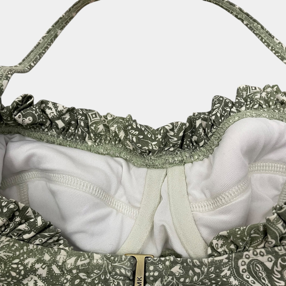 MICHAEL Michael Kors Green Paisley Ruffle Trim Bikini