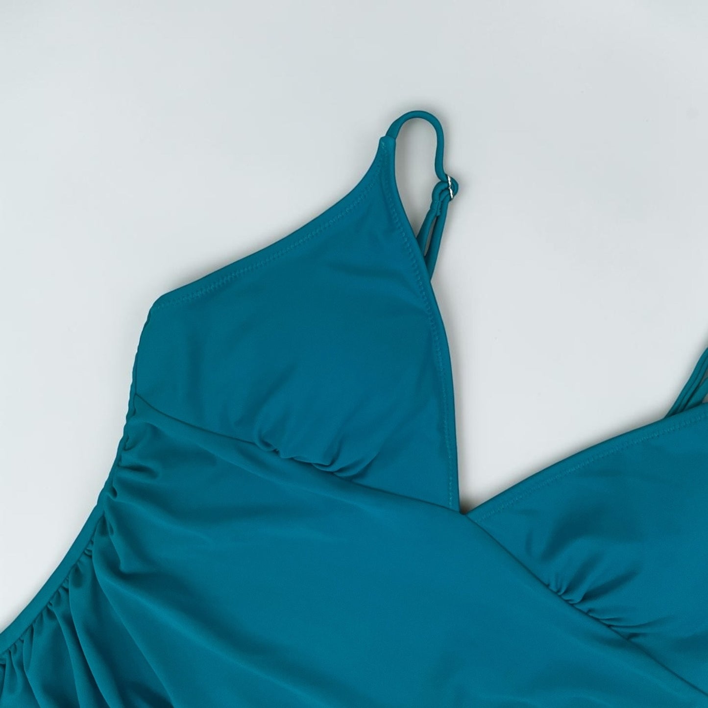 Teal Ruched One Piece Swimsuit