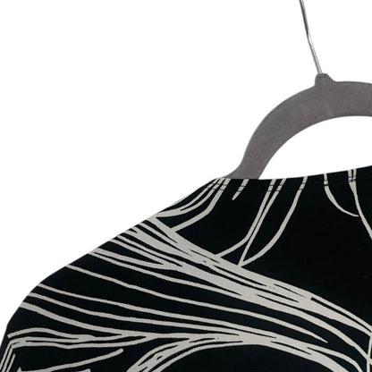 Julie's Closet Vintage Black & White Funky Short Sleeve Tie Back Blouse