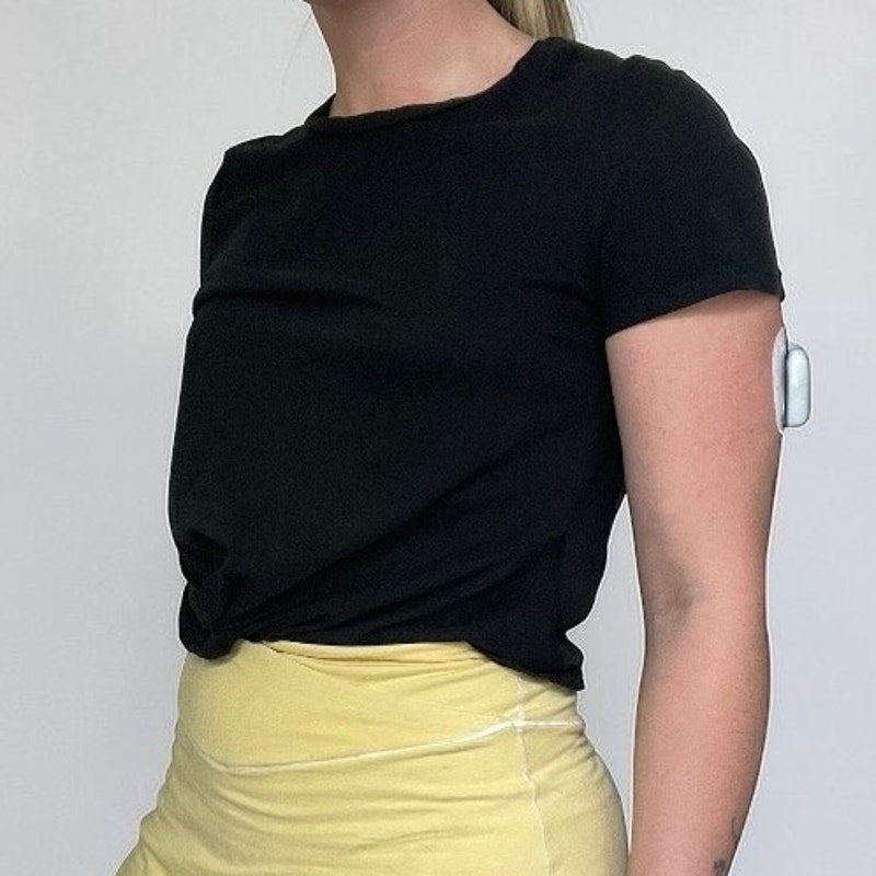 H&M Black Twisted Knot Front Short Sleeve Top