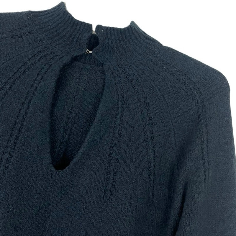 BB Dakota Soft Navy Blue Knit Front Cutout Sweater