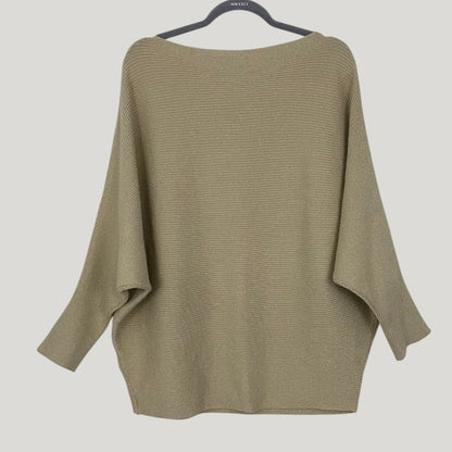 Philosophy Beige & Gold Metallic Knit Sweater