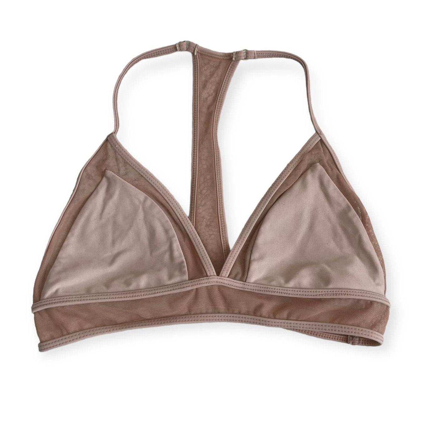 Beige Triangle Racerback Bikini Top