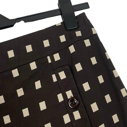 Ann Taylor Petites Vintage Brown & Cream Square Pencil Skirt