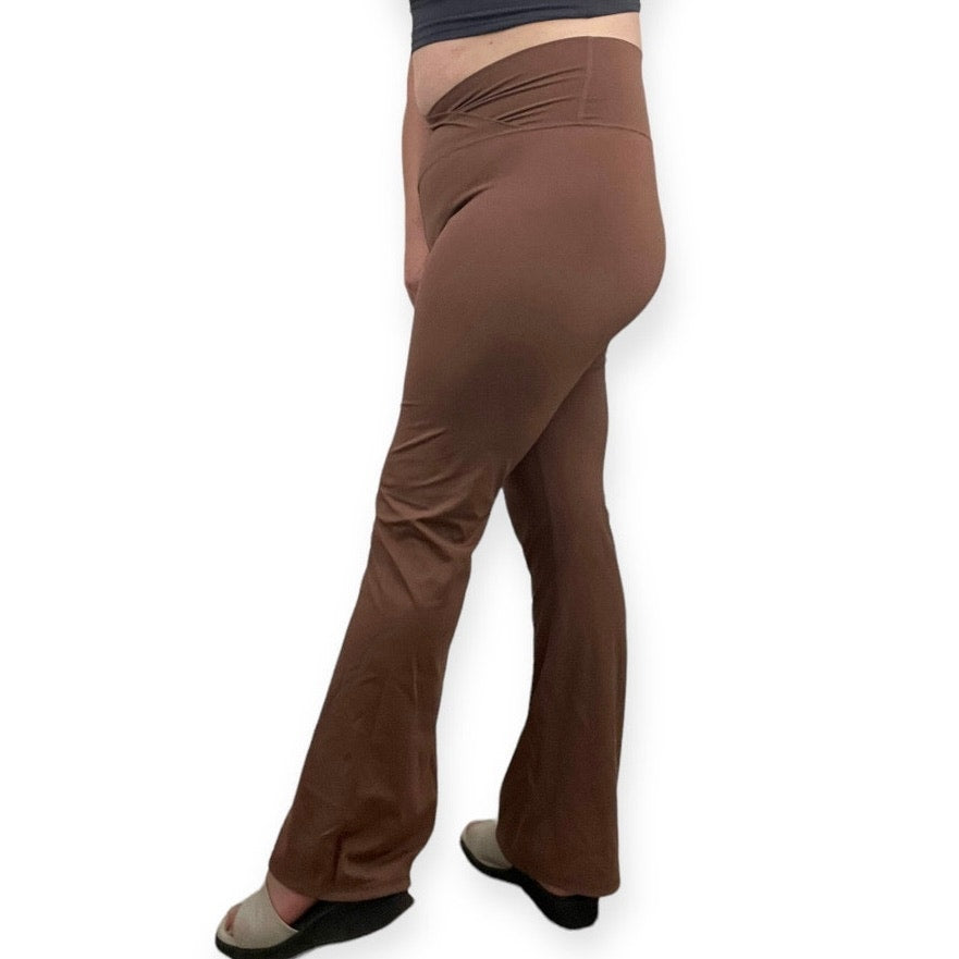 Brown Actve Flare V-Waistband Athletic Leggings