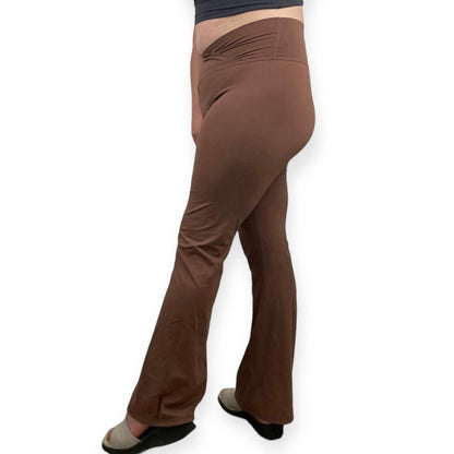 Brown Active Flare V-Waistband Athletic Leggings