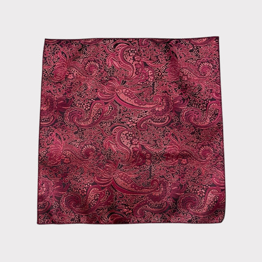 Red Glittery Paisley Mens Pocket Square