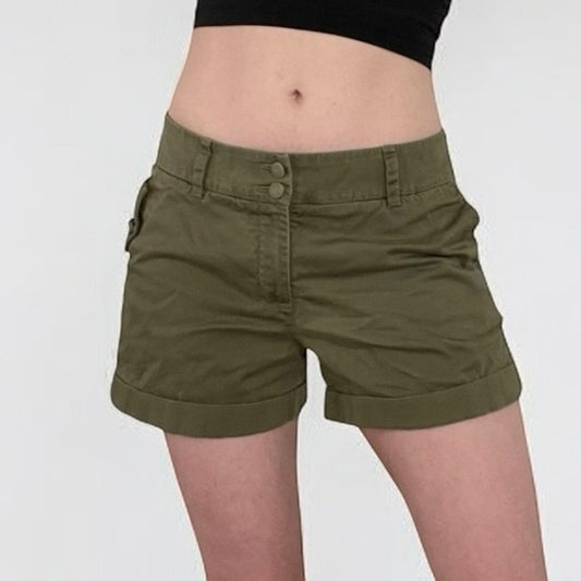 H&M Olive Green Mini Denim Shorts