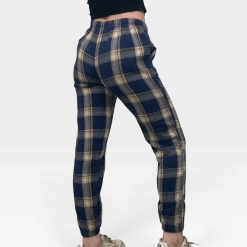 Aerie Blue & Beige Plaid Pajama Pants
