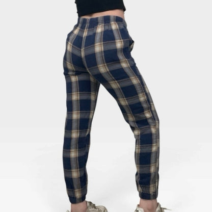 Aerie Blue & Beige Plaid Pajama Pants