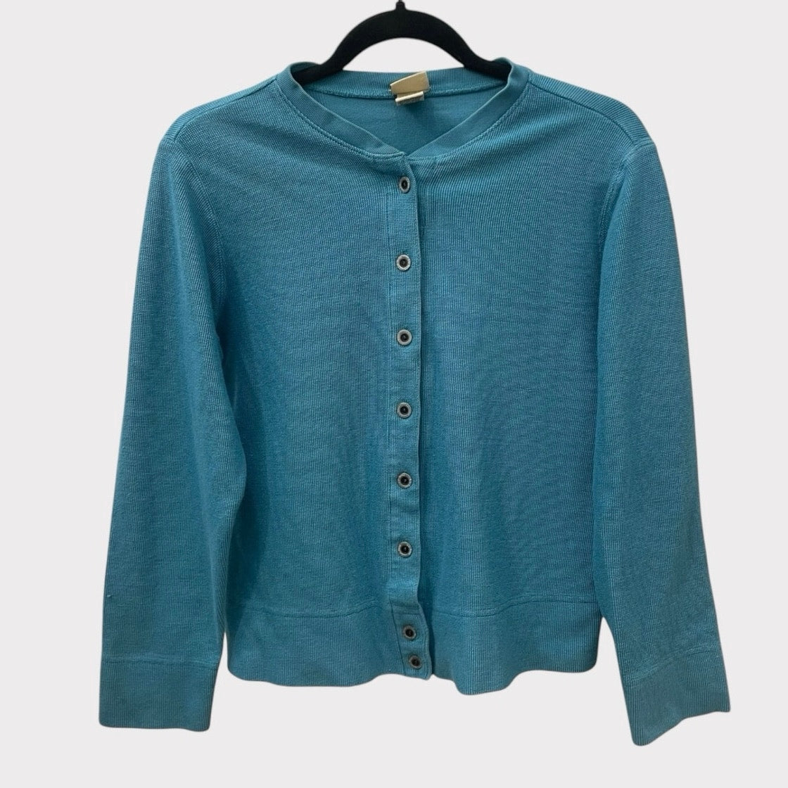 L.L. Bean Blue Knit Button Down Cardigan Sweater