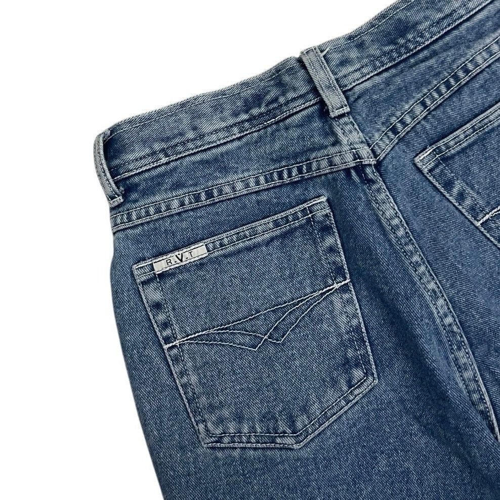 R.V.T Vintage Floral Embroidered Ankle Cropped Jeans