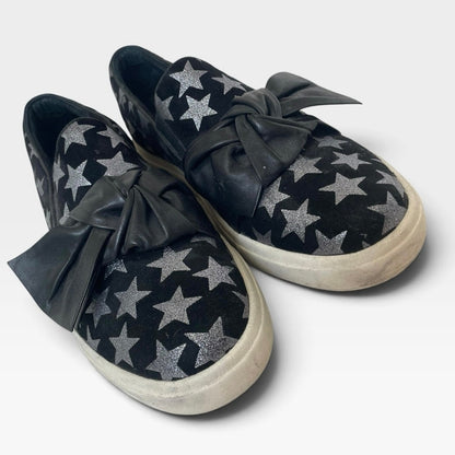 Vaneli Sport Black & Silver Star Print Slip On Sneakers