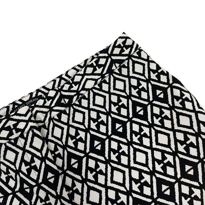 Mario Serrani Black & White Geometric Bermuda Midi Shorts