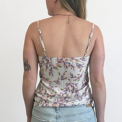 Kirra White Pastel Ruffle Front Tank Top