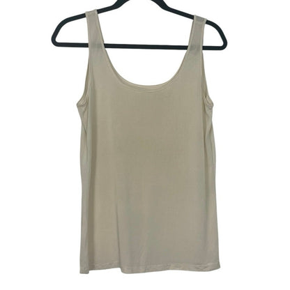 Cream Silky Sheer Tank Top
