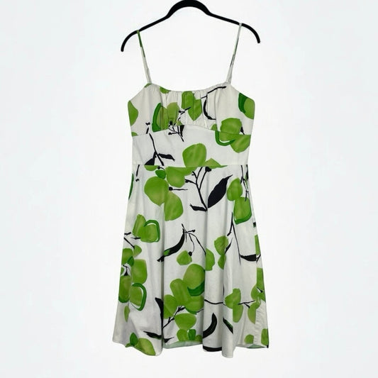 A.P.N.Y Green & White Pear Print A-Line Mini Dress