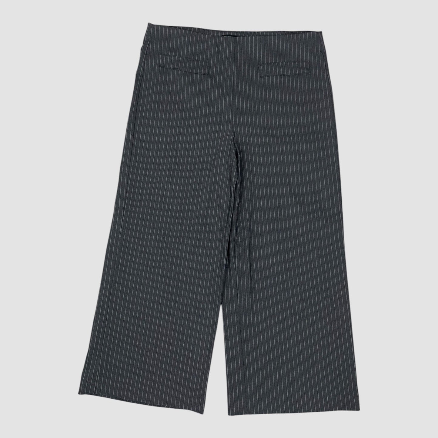 Jules & Leopold Grey Pin Striped Wide Leg Dress Pants