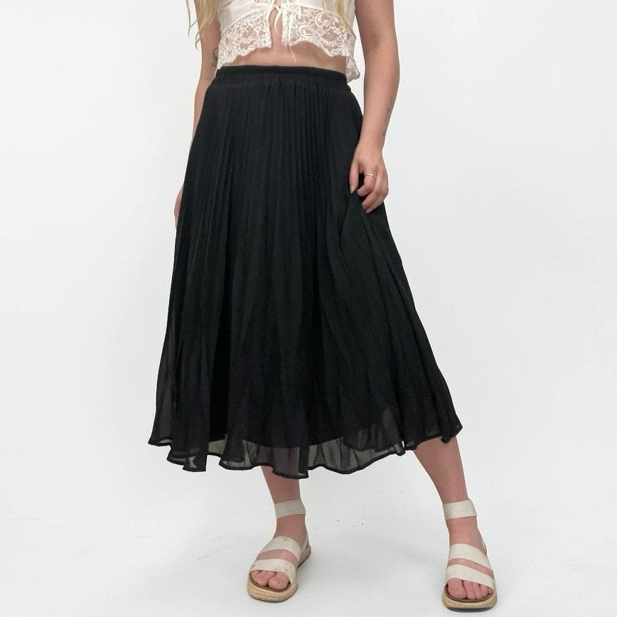 A New Day Black Pleated Maxi Skirt