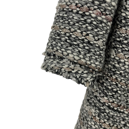Doncaster Grey & Glittery Gold Tweed Wool Woven Button Down Jacket