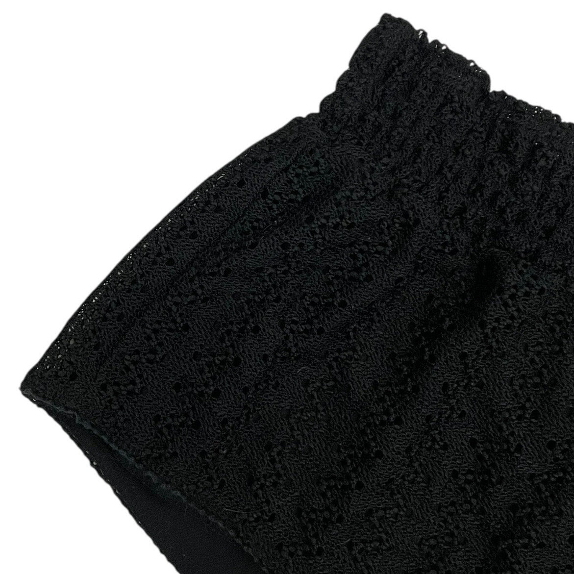 No Boundaries Black Lace Crochet Open Knit Cheeky Mini Shorts