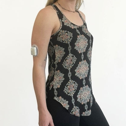 Mossimo Sheer Black Medallion Print Boho Tank Top