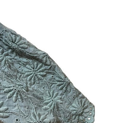 Jessica Simpson Light Green Boho Embroidered Tiered Mini Dress