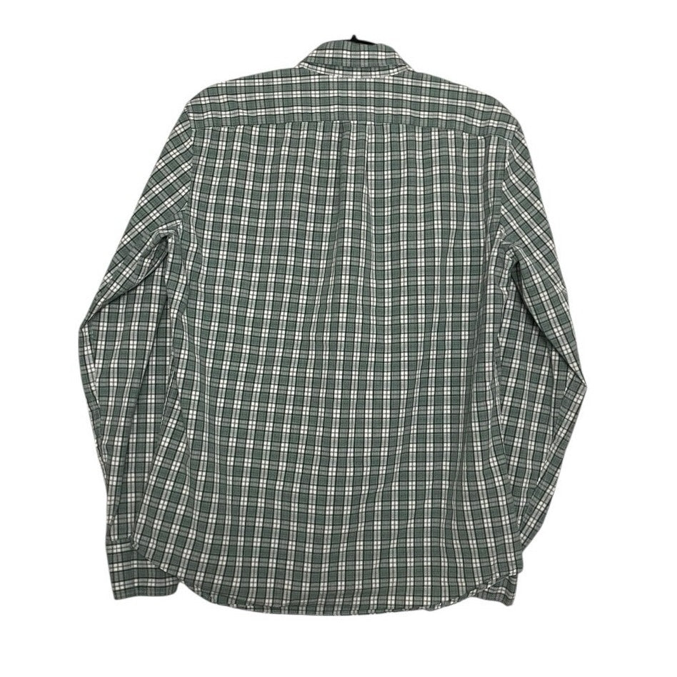 Sewn for J. Crew Mens Green Plaid Secret Wash Stretch Slim Fit Button Down Shirt