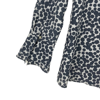 Banana Republic Blue & White Polka Dot Long Sleeve Blouse