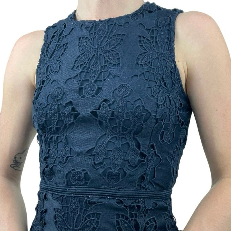 H&M Navy Blue Lace Mini Dress