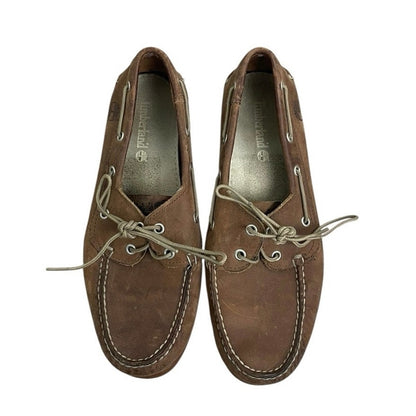 Timberland Mens Brown Genuine Leather Boat Shoes