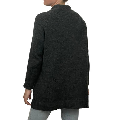 J. Jill Grey Knit Wool Cardigan Sweater
