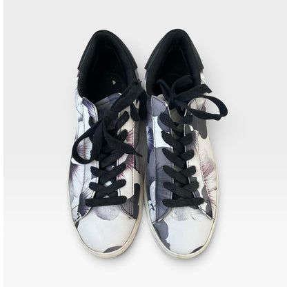 Nine West Palyla Purple Floral Print Faux Leather Sneakers