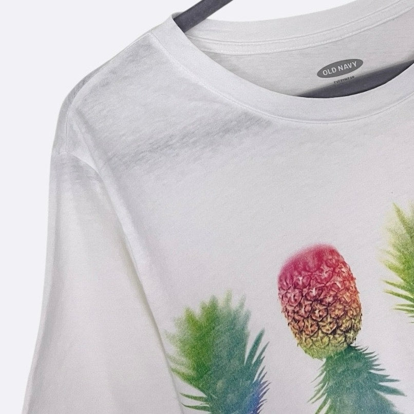 Old Navy Everywear White Pineapple Graphic Tee