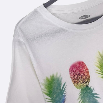 Old Navy Everywear White Pineapple Graphic Tee