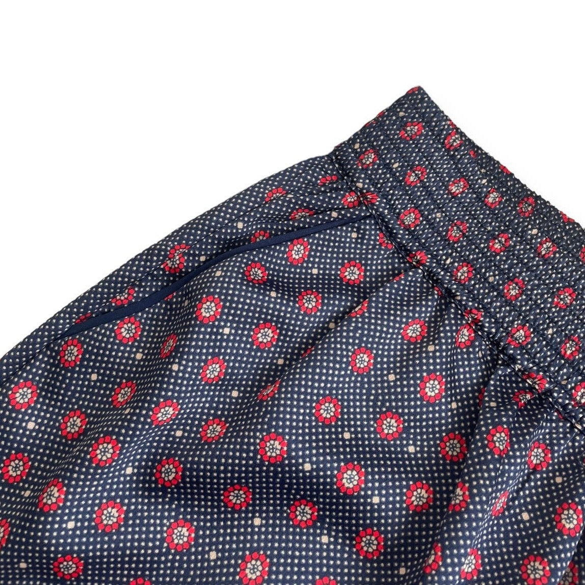 Lucky Brand Navy Blue and Red Boho Silky Pajama Pants