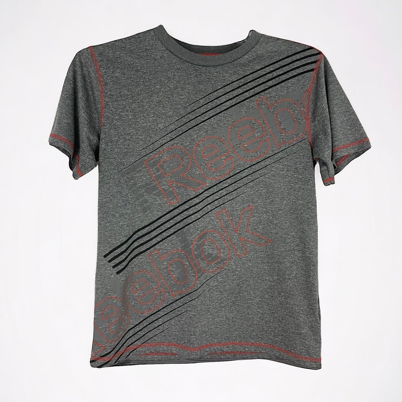 Reebok Mens Grey Athletic Short Sleeve Active Top