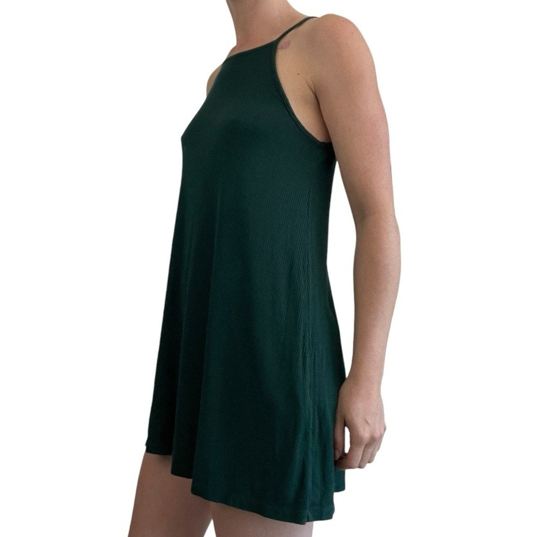 Forever 21 Green Ribbed Mini Dress