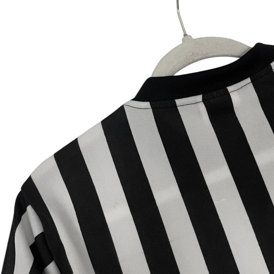 BSN Sports Black & White Striped Unisex Short Sleeve Referee V-Neck Shirt