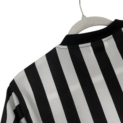 BSN Sports Black & White Striped Unisex Short Sleeve Referee V-Neck Shirt
